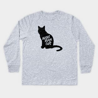 Adopt Black Cats Kids Long Sleeve T-Shirt